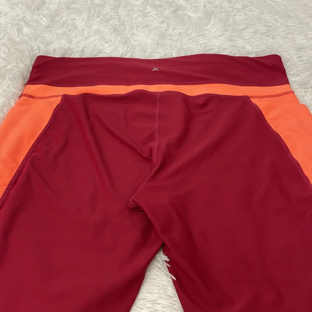 Xersion Red and Orange Leggings for Active Comfort WOMENS SIZE XXL